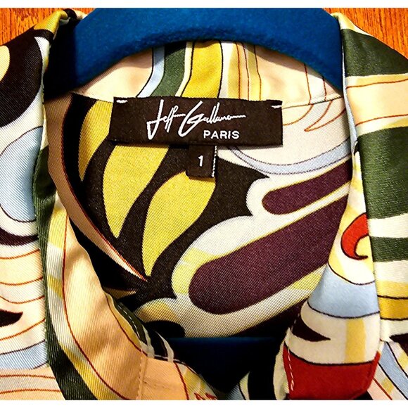 Jeff Gallano Paris Multicolor Abstract Button-Up Blouse - Picture 4 of 8